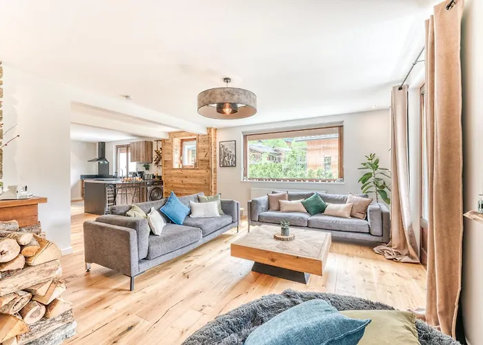 Chalet Sauna Bain Nordique Cinéma Vue Montange Chamonix Mont Blanc